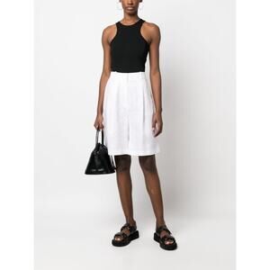 Fabiana Filippi High Waisted Knee Length Linen Blend‎ Shorts Size XXL